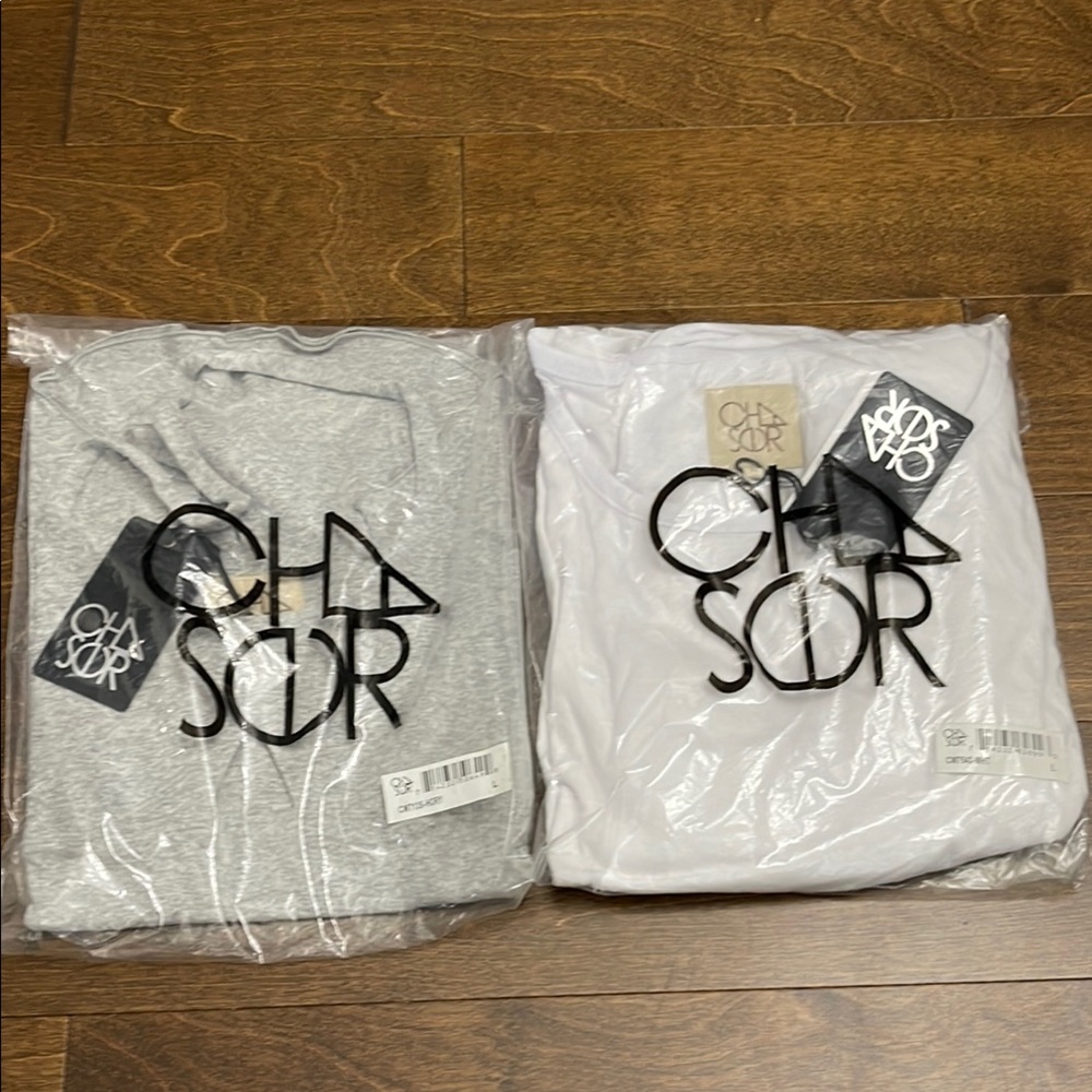 NWT, Chaser Gray and White T-Shirt Set